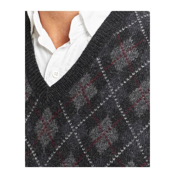 Ralph Lauren Charcoal Wool Argyle Pullover V-Neck Vest Sz XL $298 Preppy Heritag - Picture 4 of 14